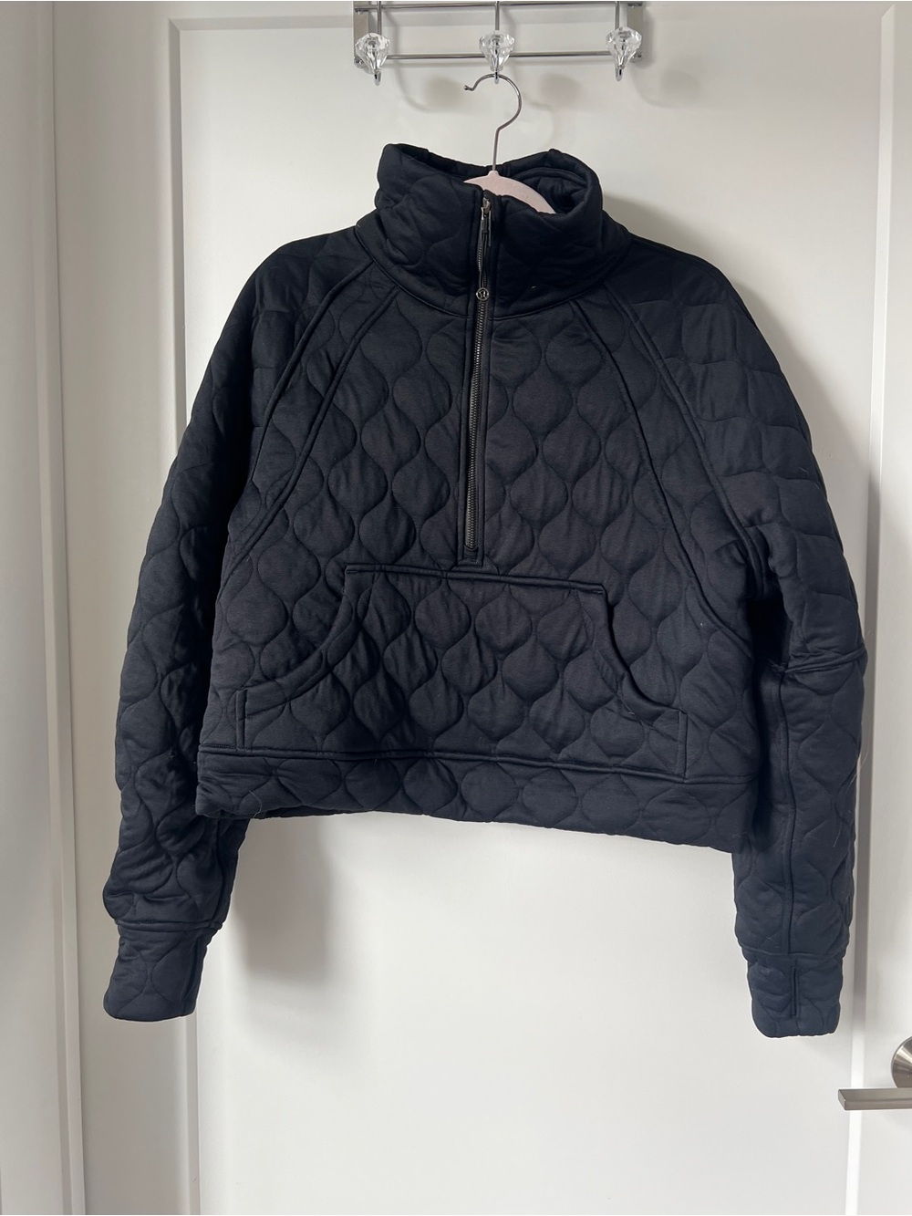 lululemon athletica Black Quilted Half-Zip Pullover
